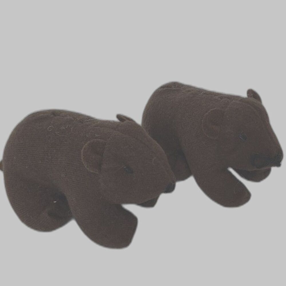 Vintage 1997 McDonald's Animal Pals Mini Plush - Lot of 2 Brown Bears - 4.25"